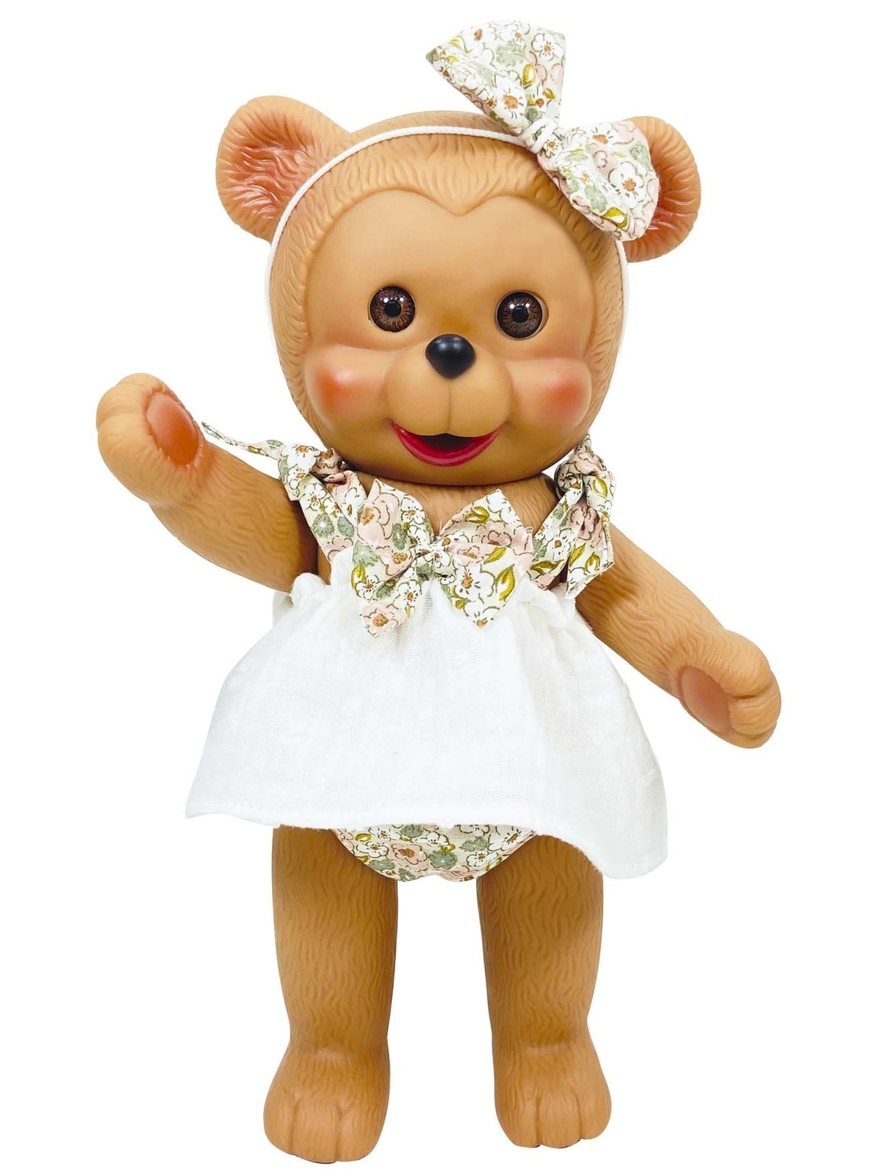 Poppy Bear - White Floral Outfit