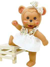 Thumbnail for Poppy Bear - White Floral Outfit
