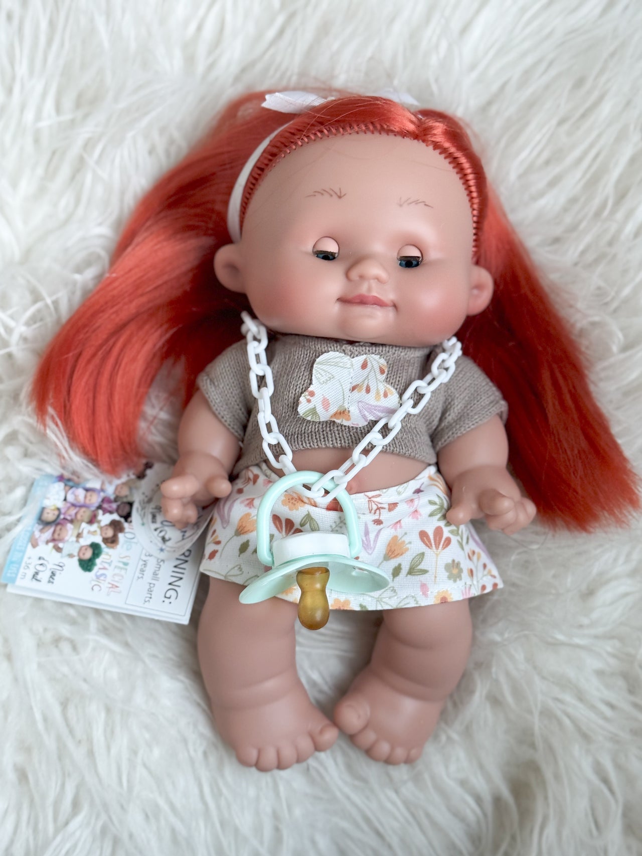 Sylvia - Pepotes 10.2" Girl Doll with Red Hair + Sleepy Eyes