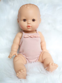 Thumbnail for Minikane Ruffle Bodysuit in Petal Pink for 13
