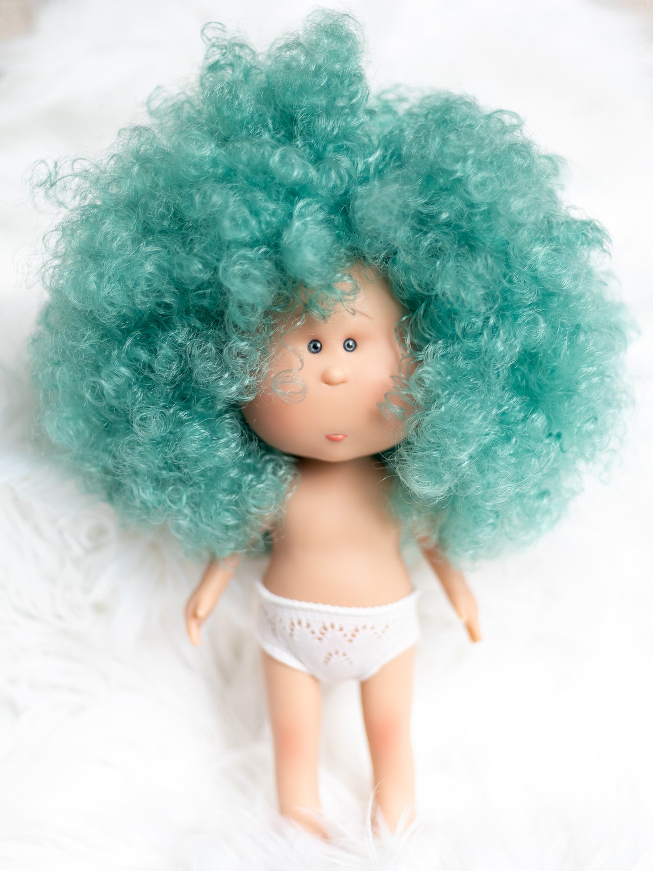 Aubrey - Mia Doll with Curly Aquamarine Hair