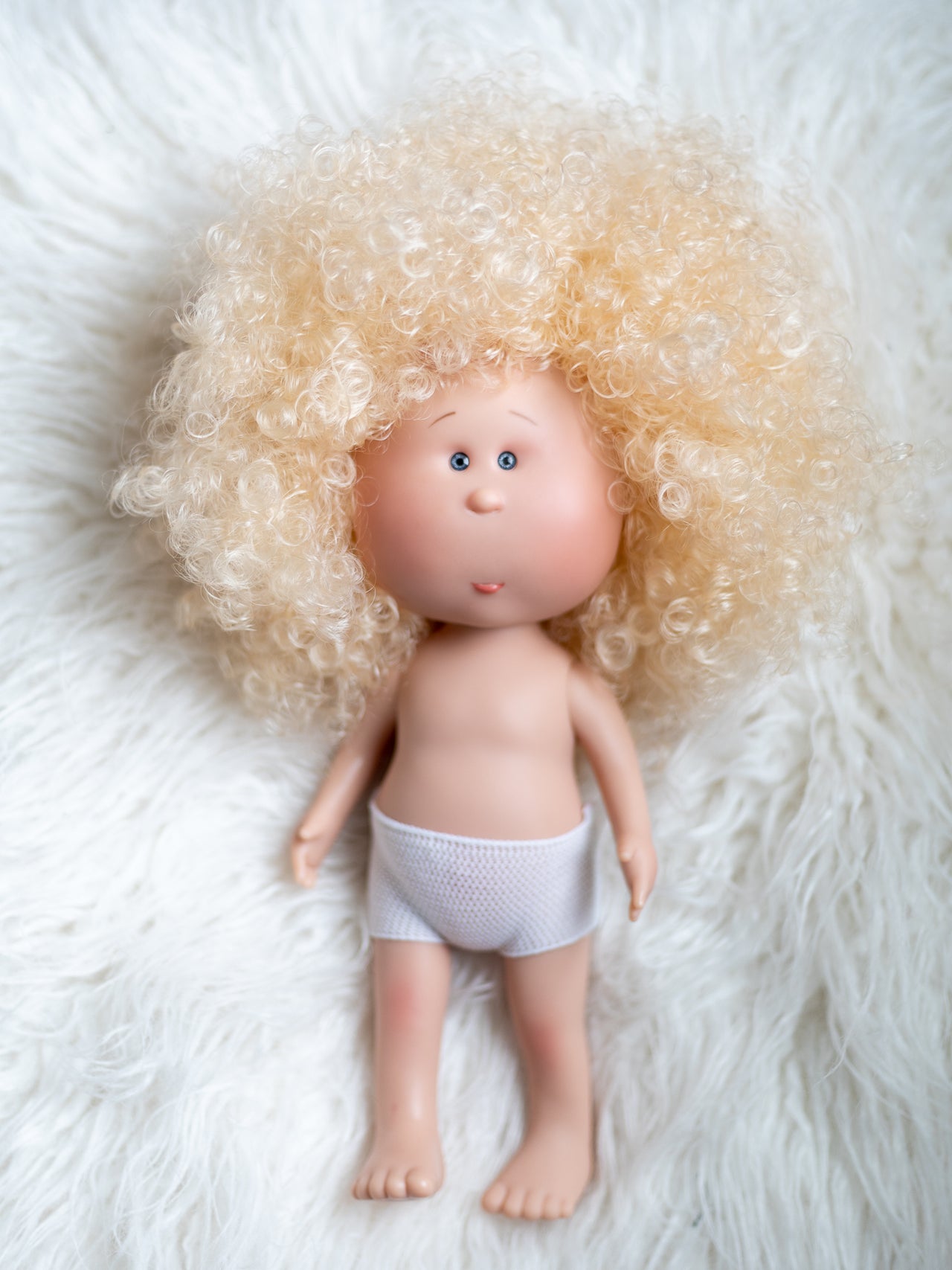 Amelia - Mia Doll with Curly Platinum Blonde Curly Hair