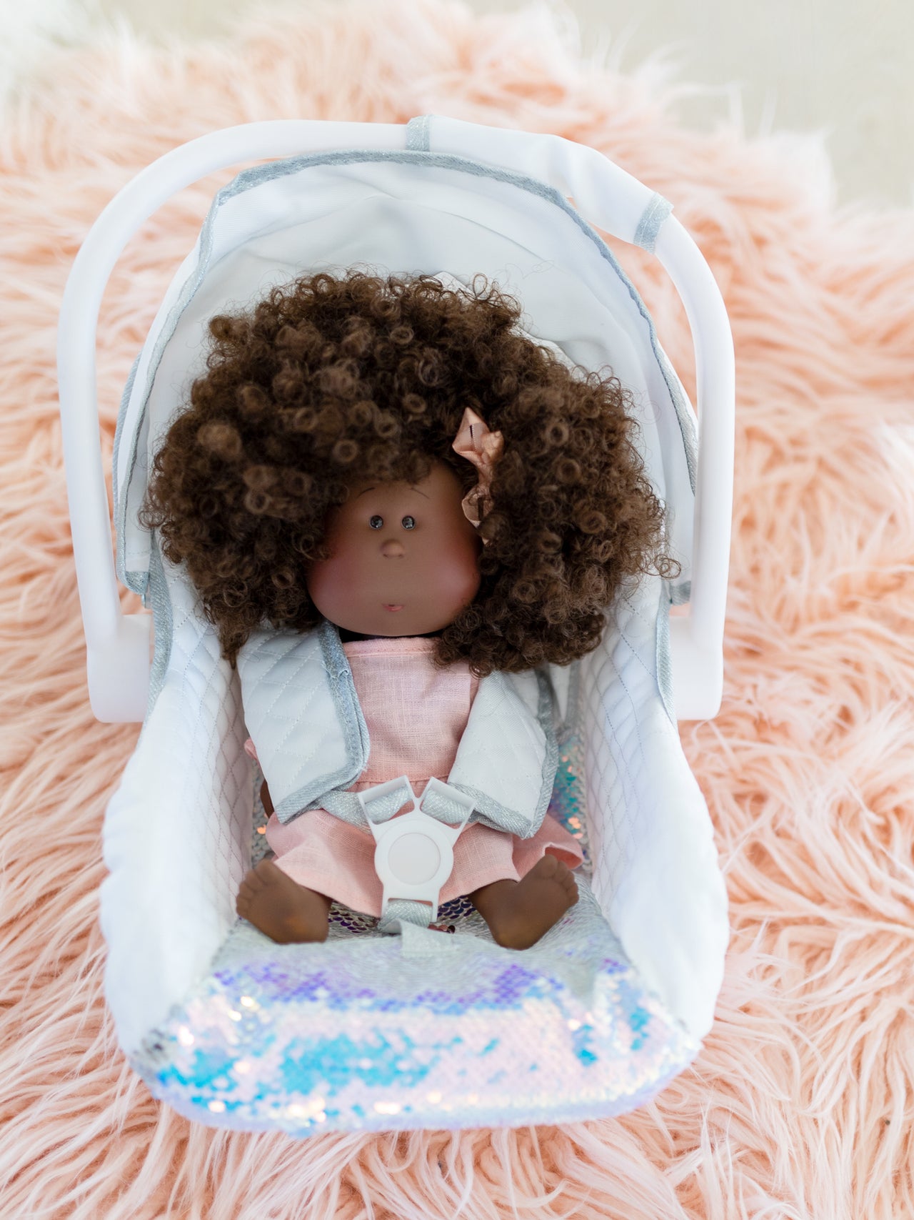 Sparkling Dolls Carseat in Mermaid Sequin