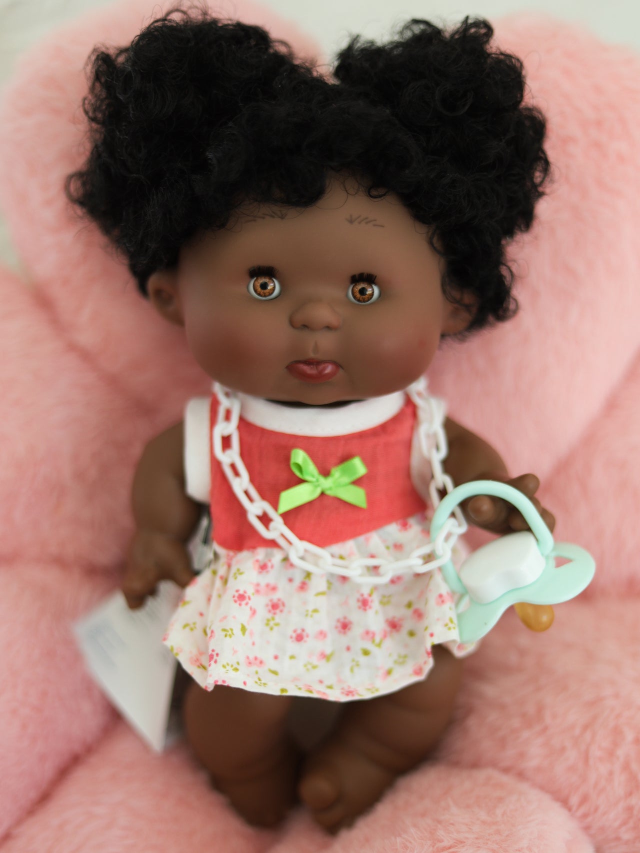 Sasha -  Pepotes 10.2" Girl Doll with Black Hair + Sleepy Eyes