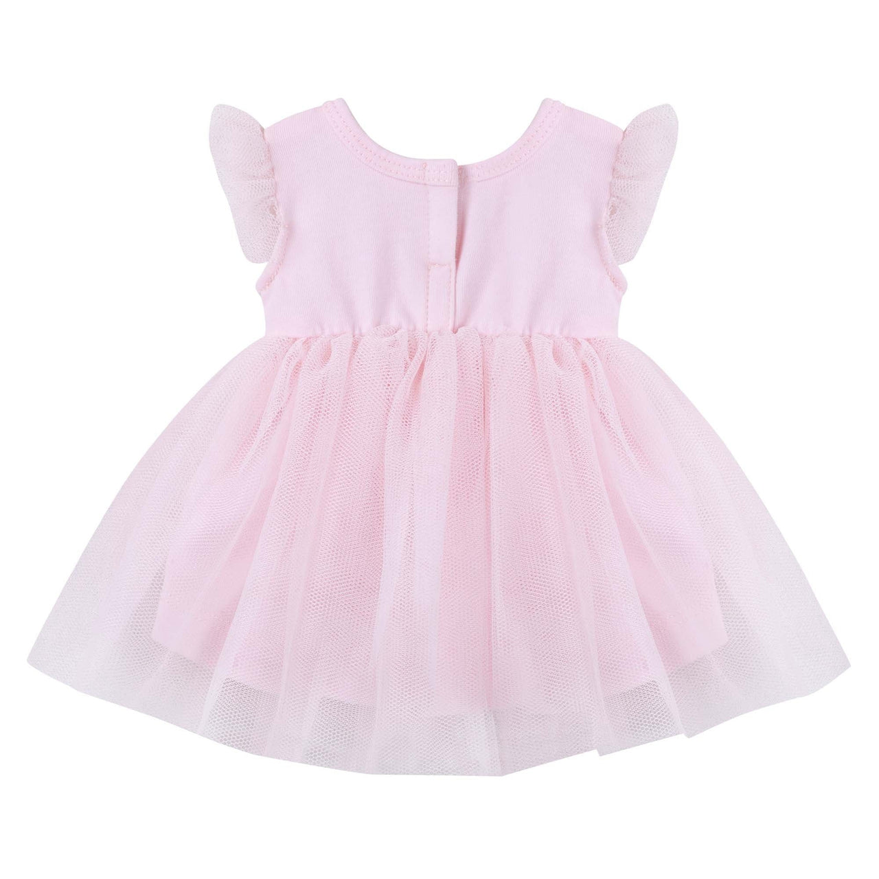 Solid Light Pink Dress with Tulle Skirt