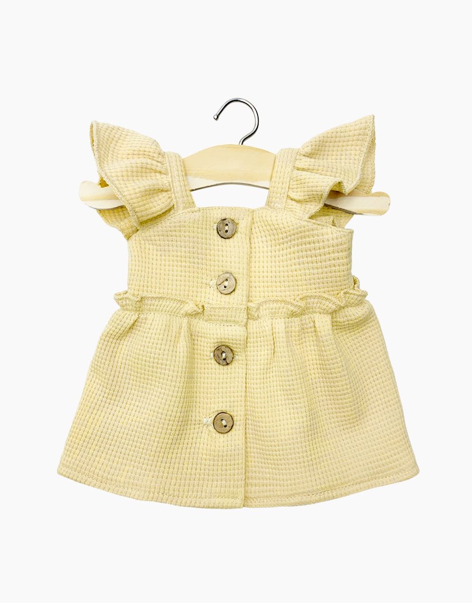 Minikane Elisa Apron Dress in Vanilla Honeycomb
