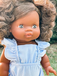 Thumbnail for Minikane Charlie Black Baby Girl Doll with Blue Eyes