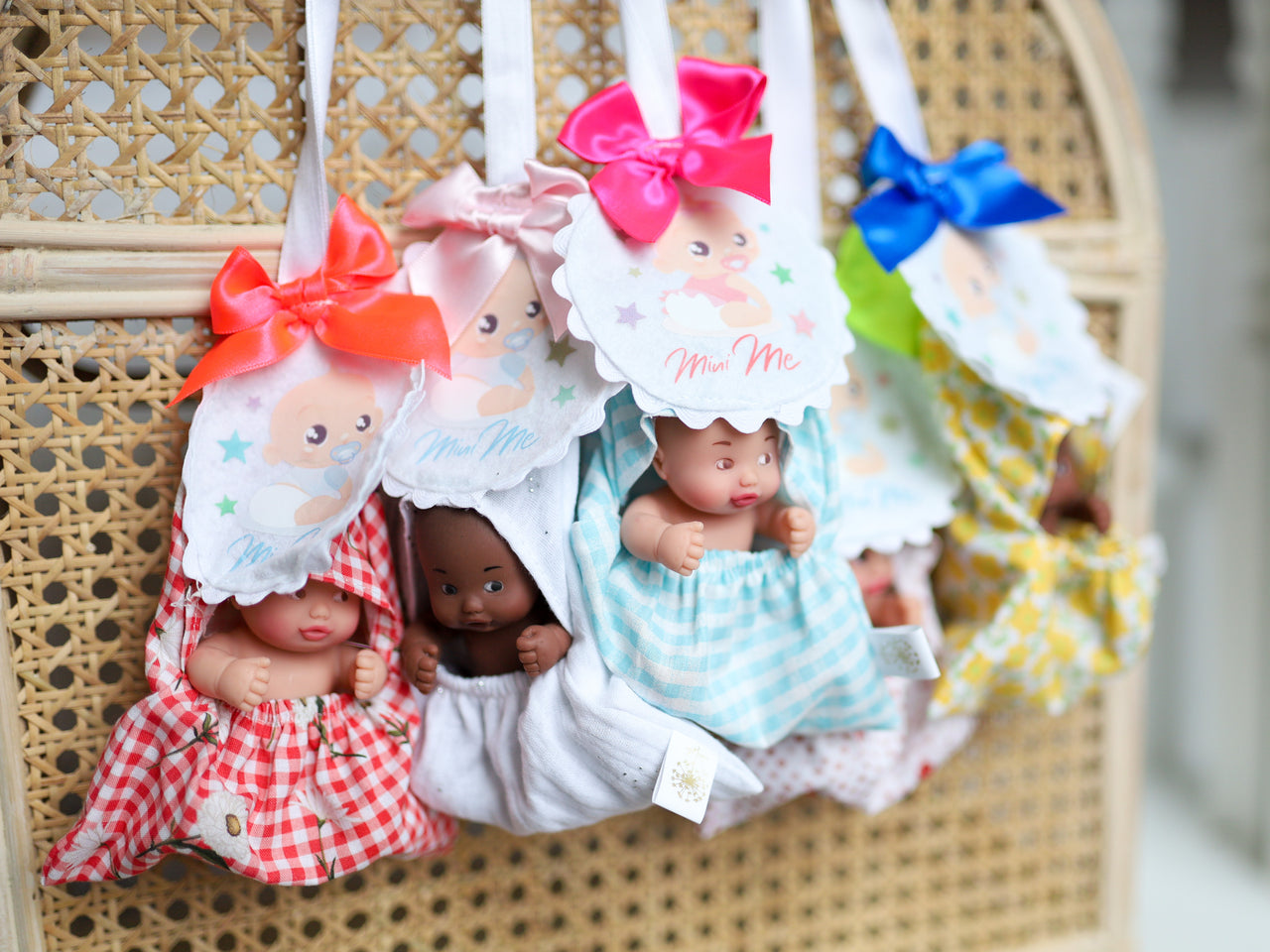 Mini Me Babies - 3.9" Dolls with Clip-on Fabric Pouch