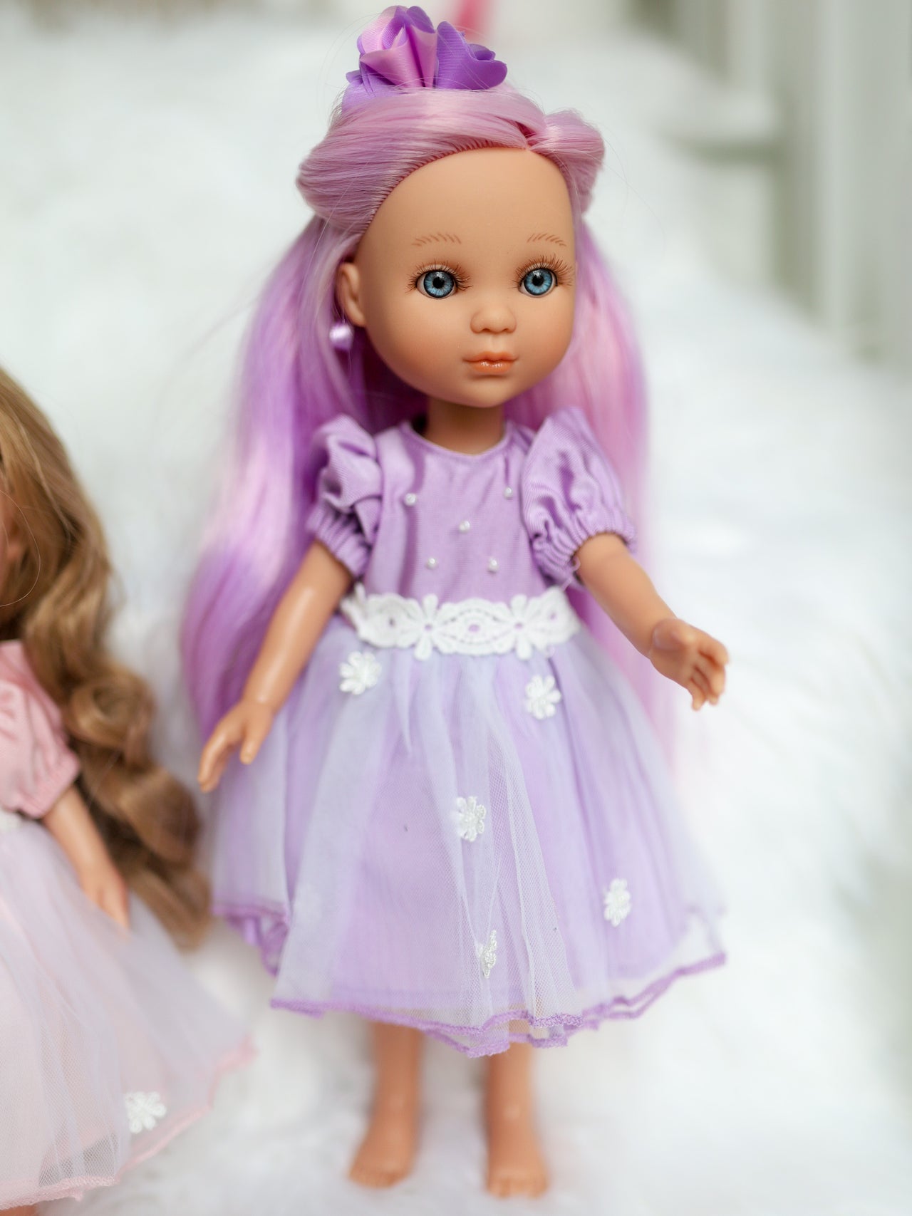 Purple Spring Dress  Dress for Eva, Mia, Las Amigas + Wellie Wishers Dolls