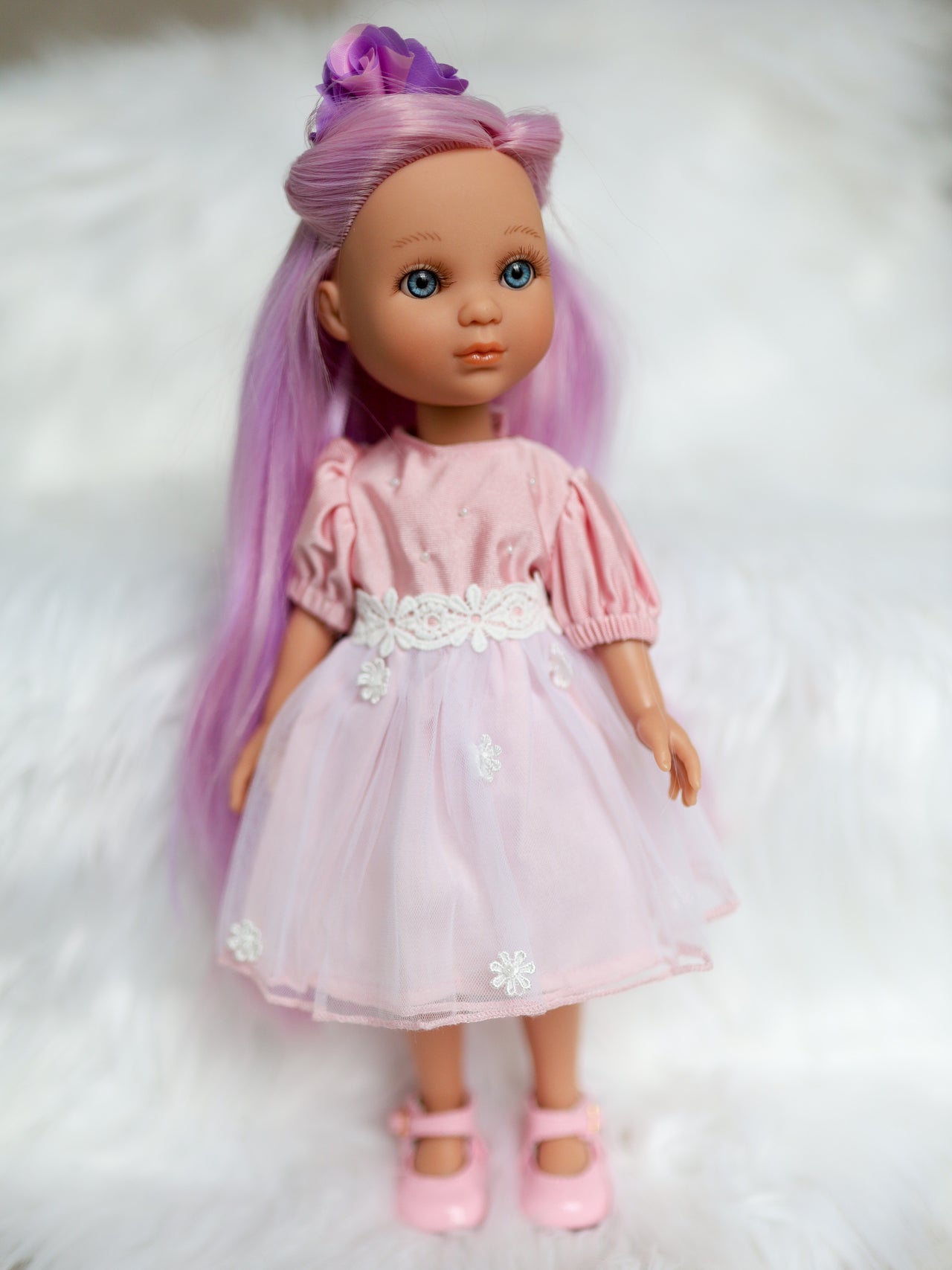Pink Spring Dress  Dress for Eva, Mia, Las Amigas + Wellie Wishers Dolls