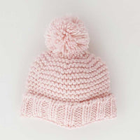 Thumbnail for *OVERSTOCK SALE* Blush Pink Garter Stitch Beanie Hat