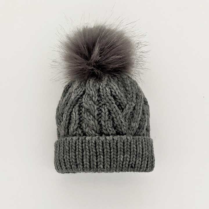 *OVERSTOCK SALE* Grey Pop Pom Pom Beanie Hat