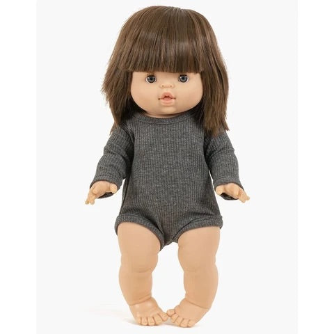 *Slightly Flawed* Minikane Ribbed Bodysuit - Charcoal