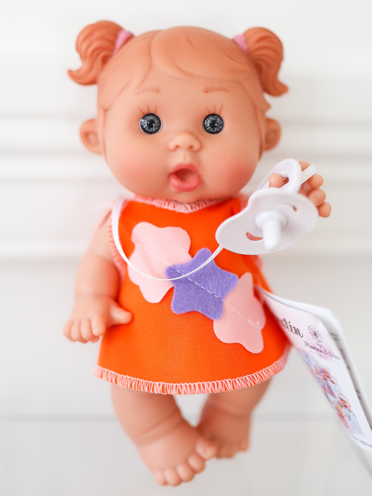 Lia - 8.2" Nenotin Girl Doll with Orange Dress