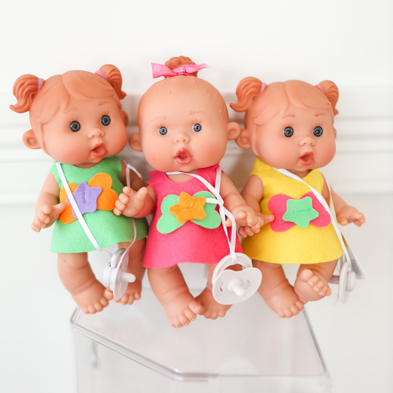 Lana - 8.2" Nenotin Girl Doll with Hot Pink Dress