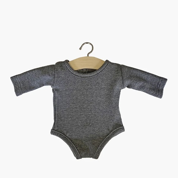 *Slightly Flawed* Minikane Ribbed Bodysuit - Charcoal