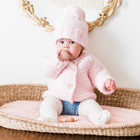 Thumbnail for *OVERSTOCK SALE* Blush Pink Garter Stitch Beanie Hat